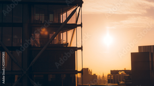 silhouette of building at sunset (ID: 228919085)