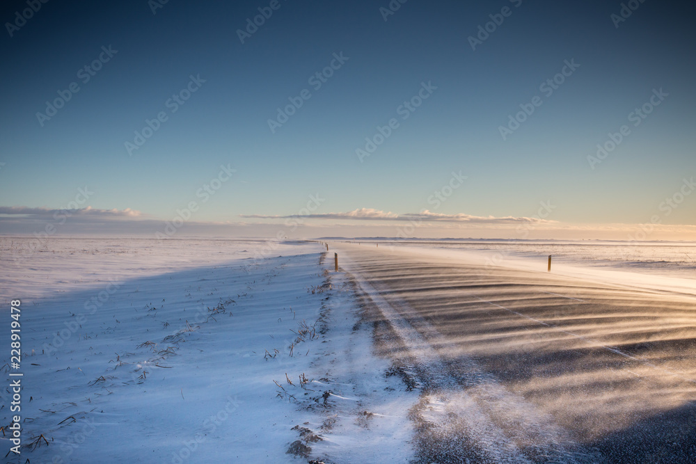 Obraz premium Snow Swept Road in Iceland