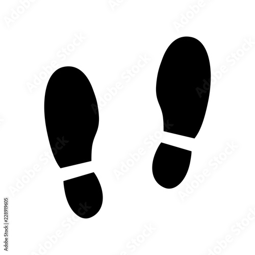 Human footprint icon isolated on white background. Vector illustration.
