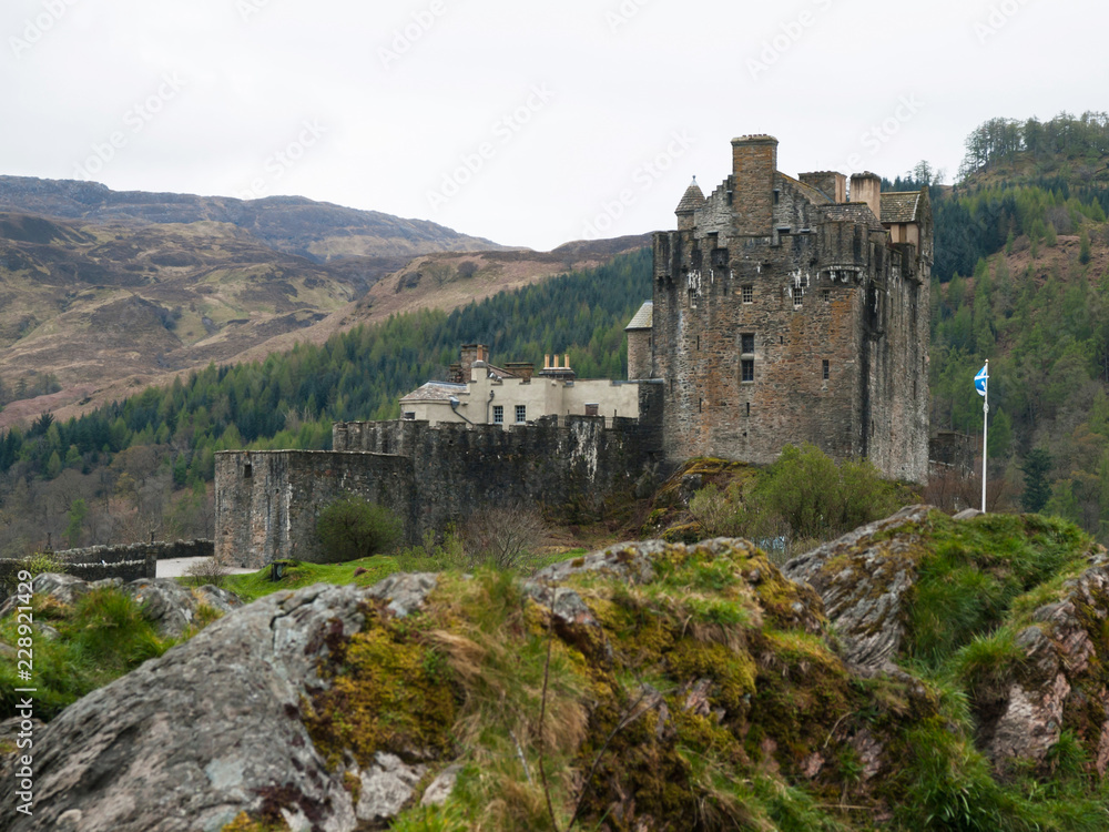 Eilean Donan castle - view to the monument from north