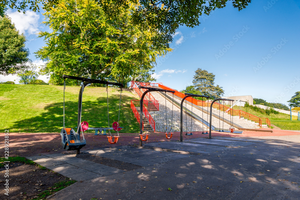 A series of swing for kids, toddlers and disabled children in Duthie Park, Aberdeen A series of swing for kids, toddlers and disabled children in Duthie Park, Aberdeen