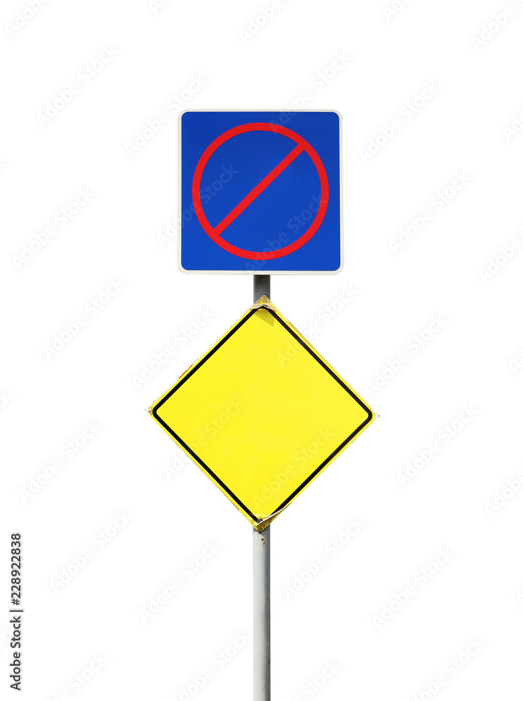 Fotografie traffic signs on white background,with clipping path.