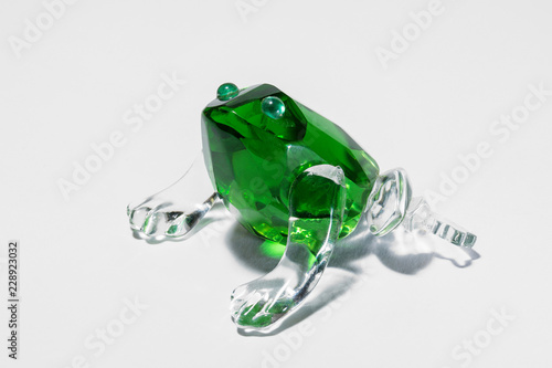 glass green frog 