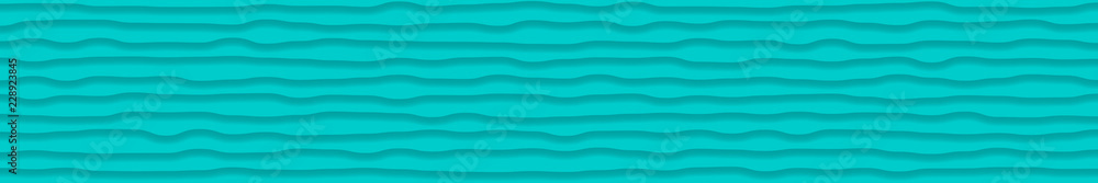 Obraz Abstract horizontal banner of wavy lines with shadows in light blue colors