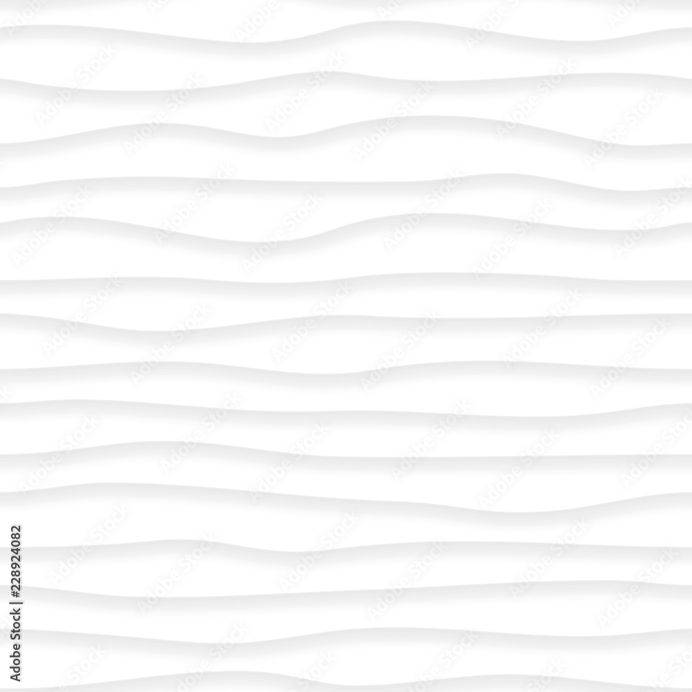 Abstract seamless pattern of wavy lines with shadows in white and gray colors Abstract seamless pattern of wavy lines with shadows in white and gray colors