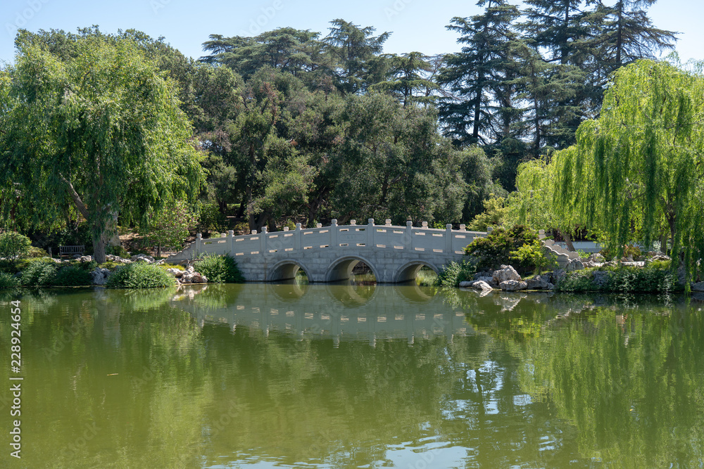 Obraz premium bridge over pond in park