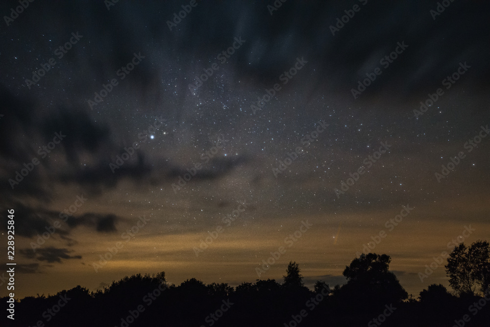Starry sky through the clouds Starry sky through the clouds