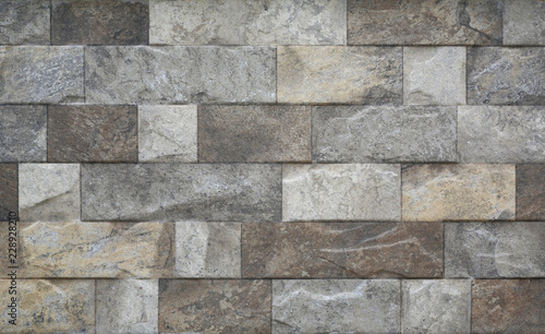 Close-up modern grey stone tile texture brick wall