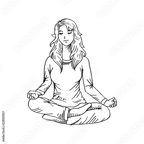 Yoga woman sitting in lotus pose