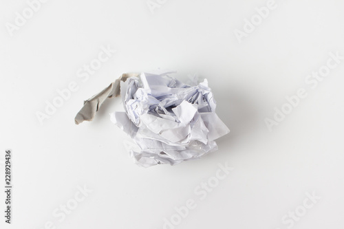Crumpled paper ball isolated on White © nouvoice