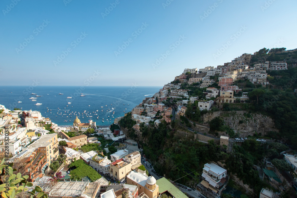 Beach landscape in Positano Italy