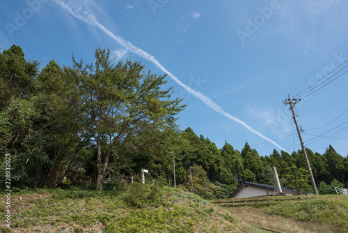 contrail and rural in japan