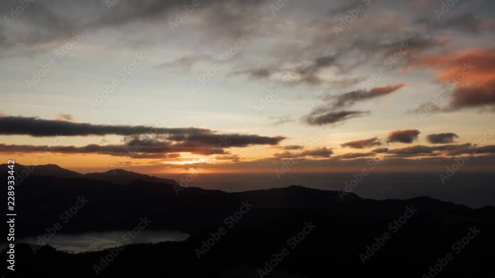 Sunrise at Sao Jorge Island, seen from Castelo Branco at the Azores, Portugal, time lapse Sunrise at Sao Jorge Island, seen from Castelo Branco at the Azores, Portugal, time lapse