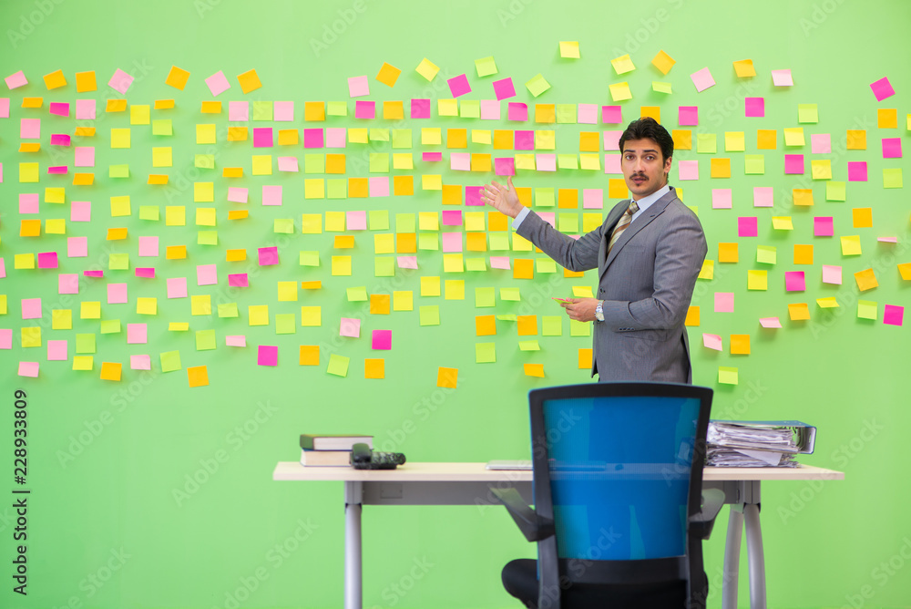 Businessman with many conflicting priorities Businessman with many conflicting priorities
