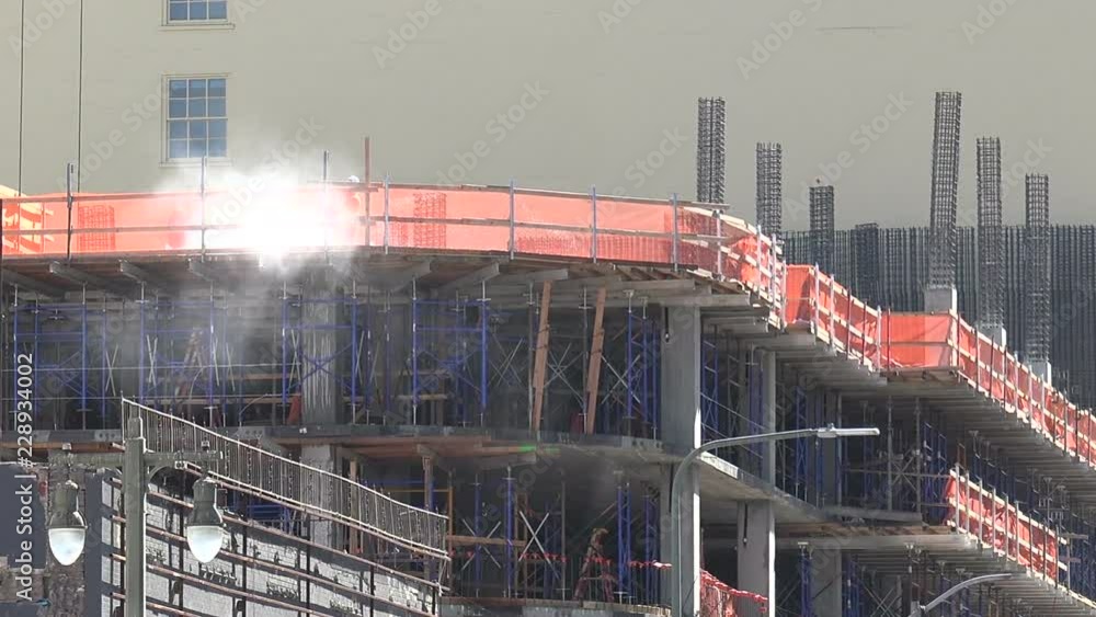 Sand blasting on an urban construction site
Sand blasting on an urban construction site