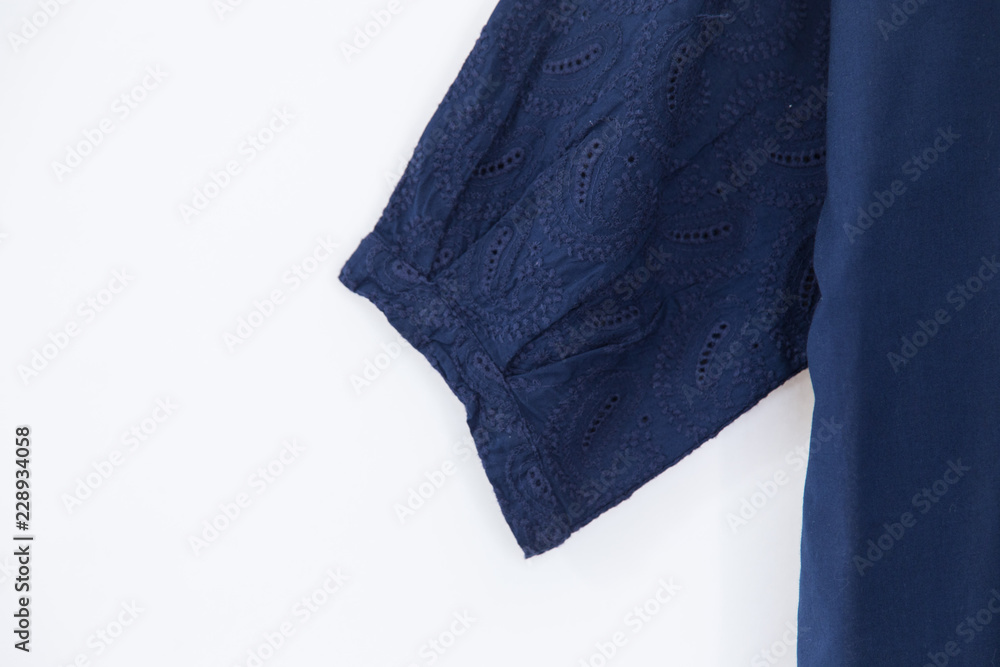 Blue blouse on white background.minimal style Blue blouse on white background.minimal style