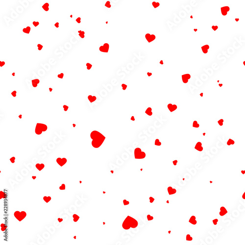 Red heart shape on white seamless abstract background