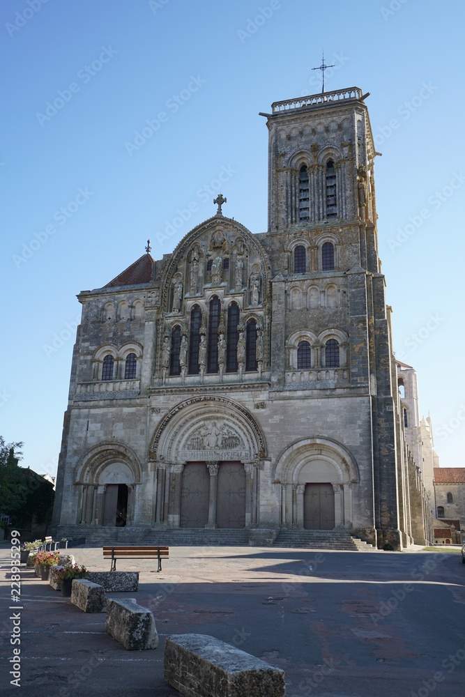 Vezelay, France-October 16, 2018: Basilica Sainte-Marie-Madeleine in Vezelay