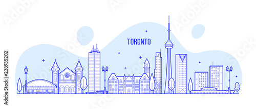 Toronto skyline Canada big city buildings vector