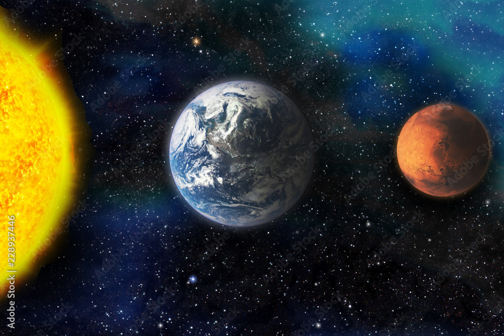 Obraz premium Space, stars, galaxies, planets, meteorites, fantasy.