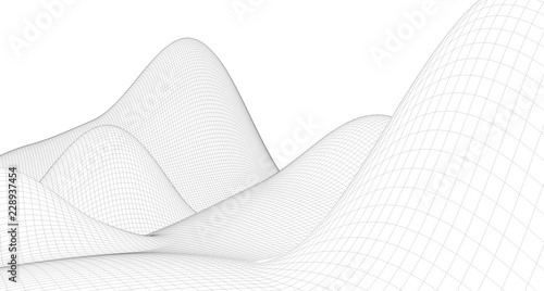 Abstract terrain wireframe landscape background.