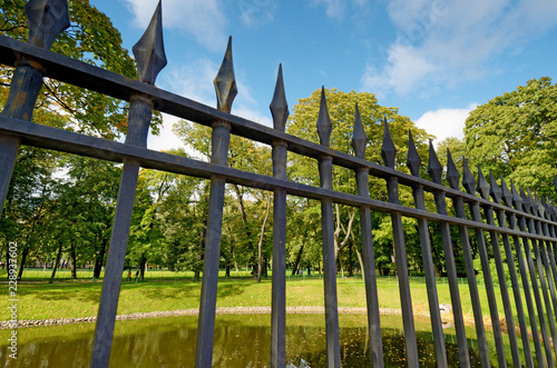 Iron fence around the Park.