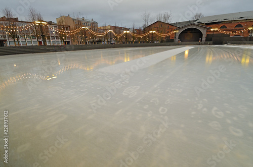 Ice rink in the city.
