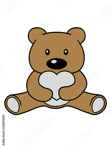 herz liebe b  r s     niedlich sitzen klein comic cartoon clipart design teddy grizzly grizzlyb  r sitzend dick lustig