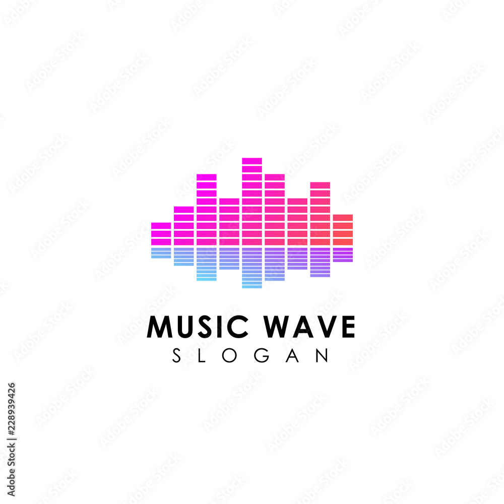 music wave logo design. music tech icon symbol design