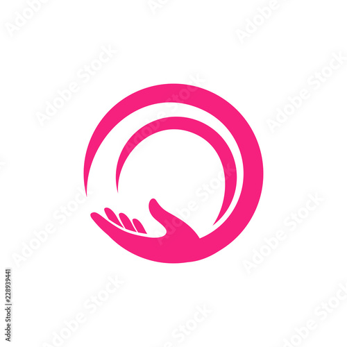 hand care logo design template. hand care vector icon illustration