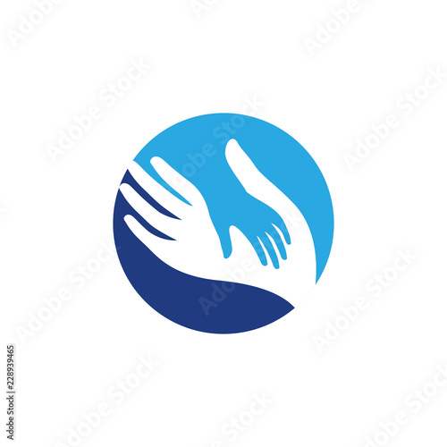 hand care logo design template. hand care vector icon illustration