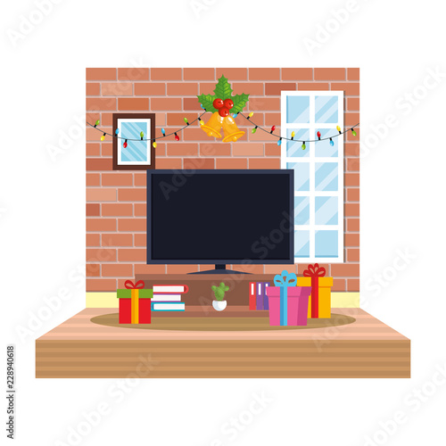 living room with christmas decoration scene