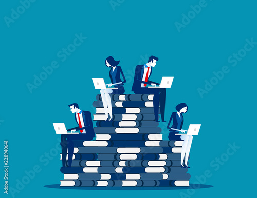 Business team planning and research marketing. Concept business vector, Strategy, Teamwork, Online marketing.