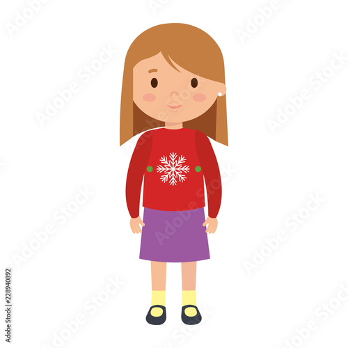 little girl with winter clothes