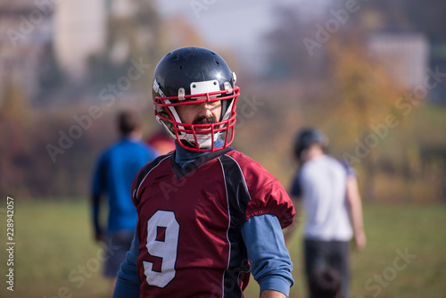 portrait of A young American football player
