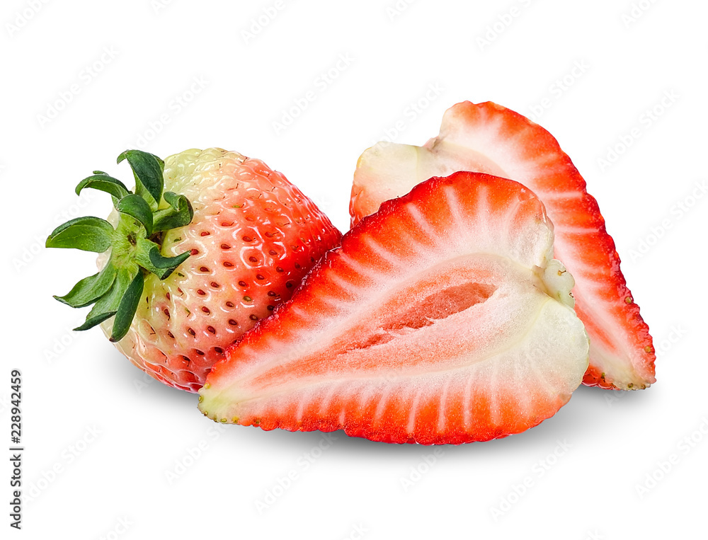 Strawberry isolated on white with clipping path