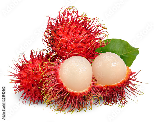 Rambutan isolated on white with clipping path photo