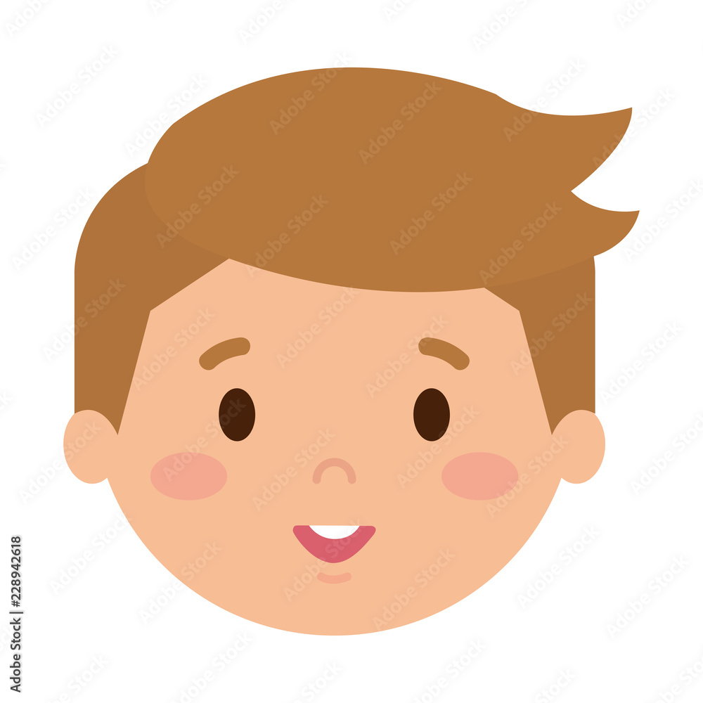 cute little boy head character