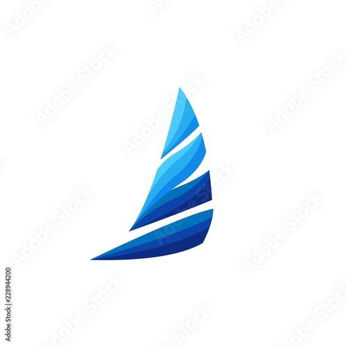 elegant, simple and sophisticated abstract sail boat vector logo design