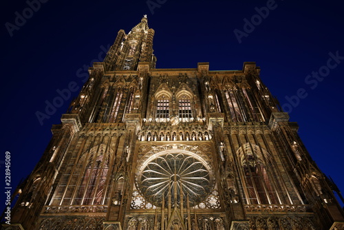 The cathedral of Notre-Dame of Strasbourg, France, at dawn