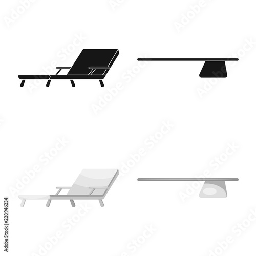 Vector illustration of pool and swimming icon. Set of pool and activity stock symbol for web.