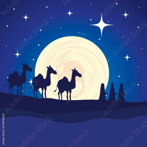 wise kings in camels manger characters