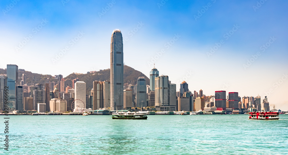 Obraz premium Hong Kong skyline. Panorama