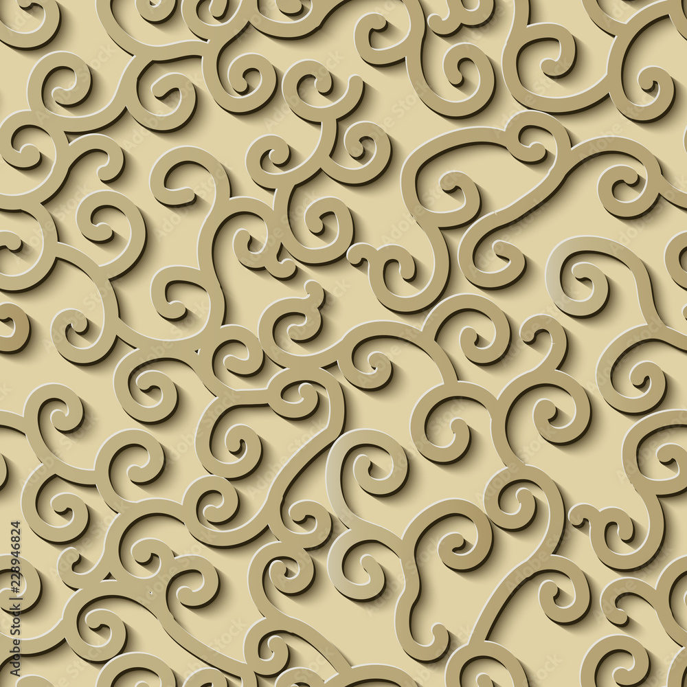 Seamless relief sculpture decoration retro pattern Asia spiral vortex cross vine frame line Seamless relief sculpture decoration retro pattern Asia spiral vortex cross vine frame line