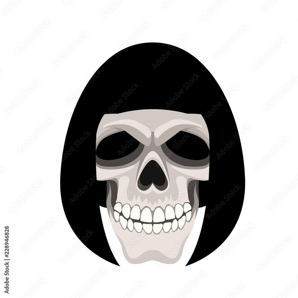 Fototapeta premium skull vector illustration flat style front side