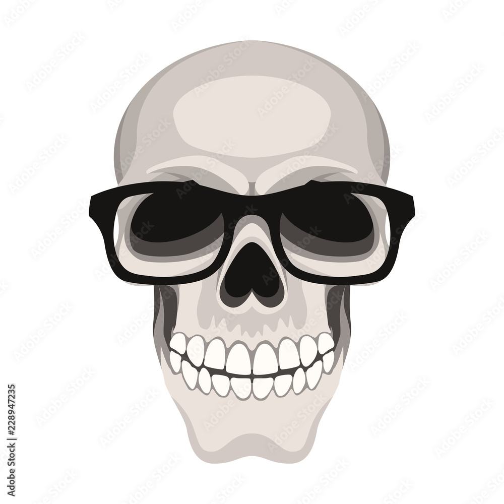 Fototapeta premium skull vector illustration flat style front side