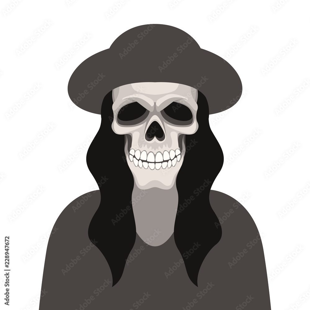 human skull vector illustration flat style front human skull vector illustration flat style front