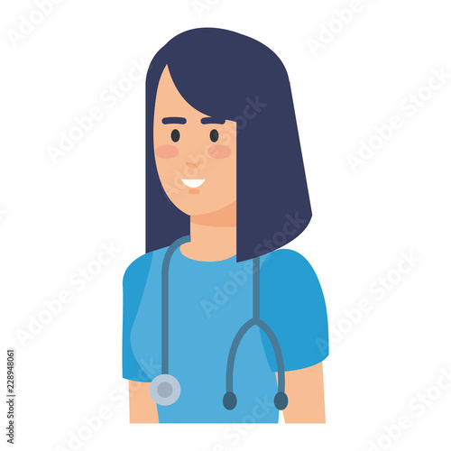 female practitioner with stethoscope character
