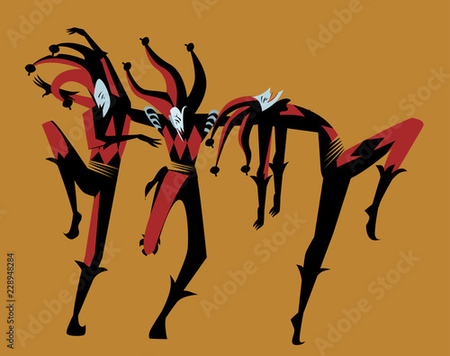 jumping clown harlequin