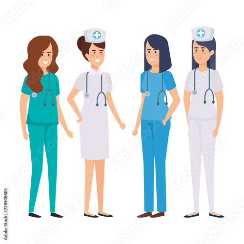 group of doctors with nurse